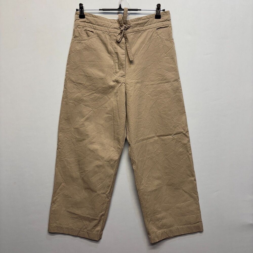 Casey Casey Women Wide Leg Chino Trouser Pants Size Small Beige C104 -7